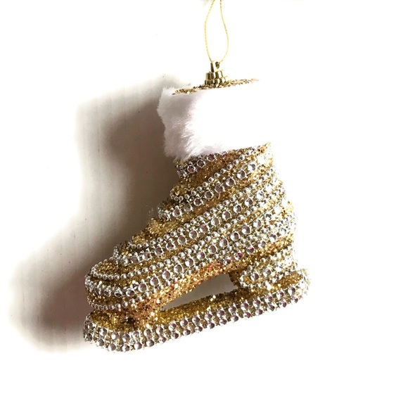 1 Christmas Gold Ice Skate Tree Ornaments Christmas Decoration - NWT Gift 🎁 - Picture 2 of 4